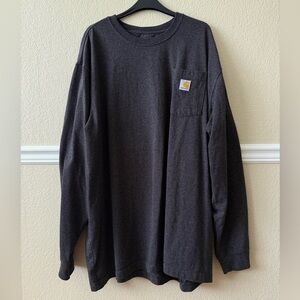 Carhartt Men’s Long Sleeve T-Shirt w/ Pocket Charcoal Gray Size 2XL